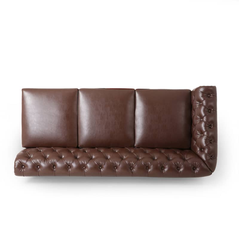 Castalia Chesterfield Tufted 7-seat Sectional Sofa by Christopher Knight Home - 114.00" L x 70.00" W x 31.50" H