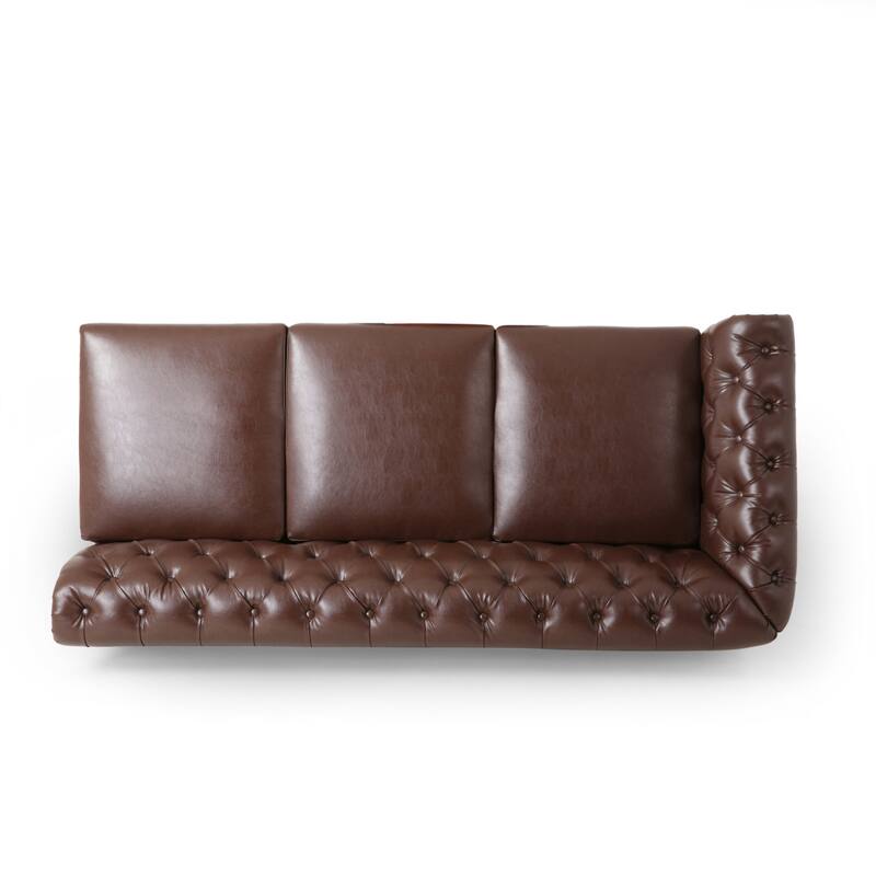 Castalia Chesterfield Tufted 7-seat Sectional Sofa by Christopher Knight Home - 114.00" L x 70.00" W x 31.50" H