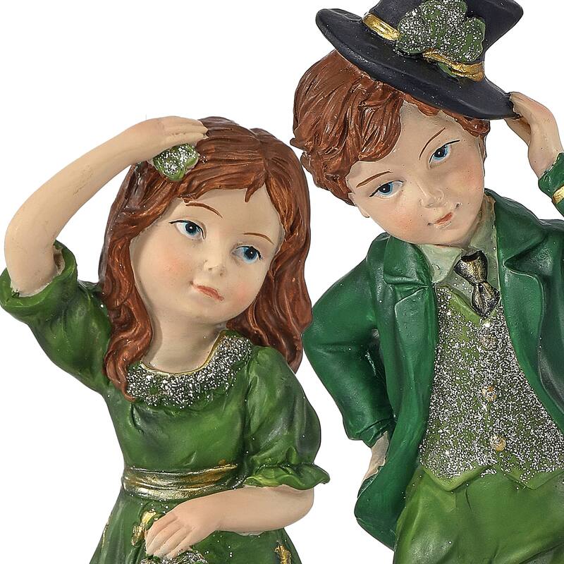 8" Resin Irish Boy And Girl set of 2