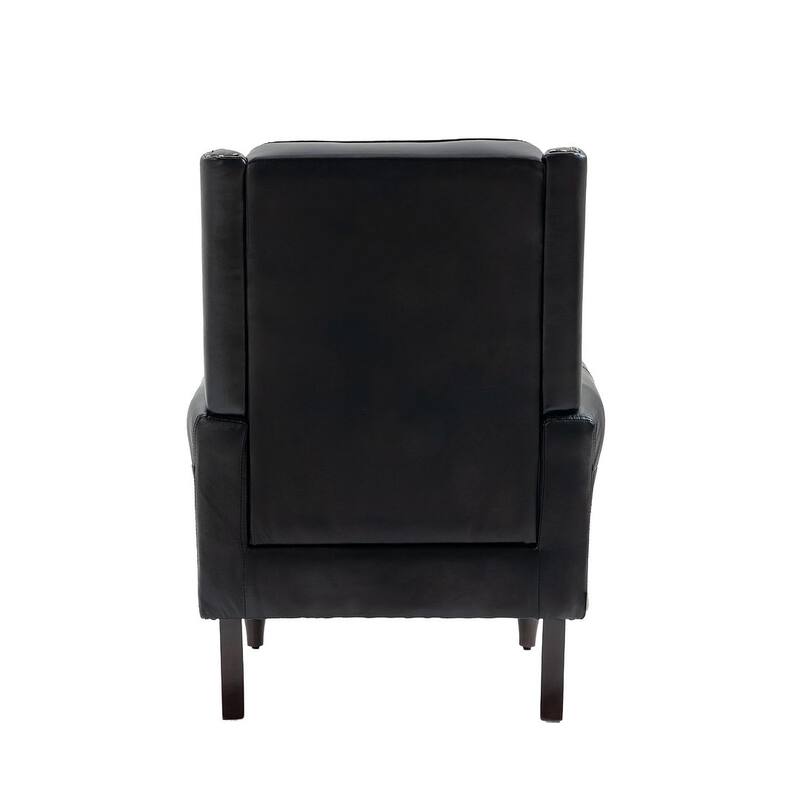 Transitional Wingback Accent Chair Armchair with Sturdy Wood Legs