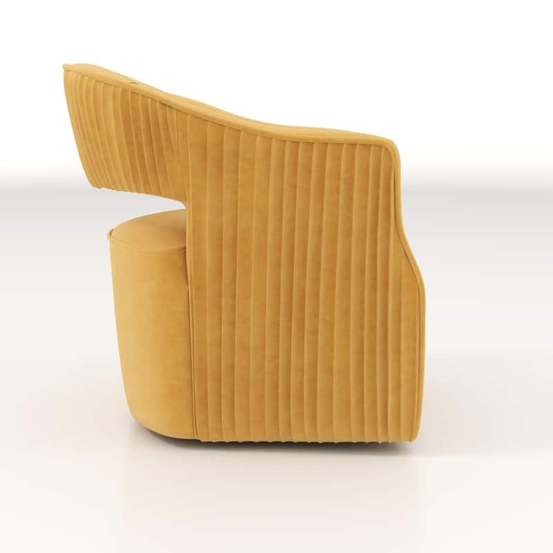 SEYNAR Modern Glam Velvet 360 Degree Swivel Open-Back Accent Armchair