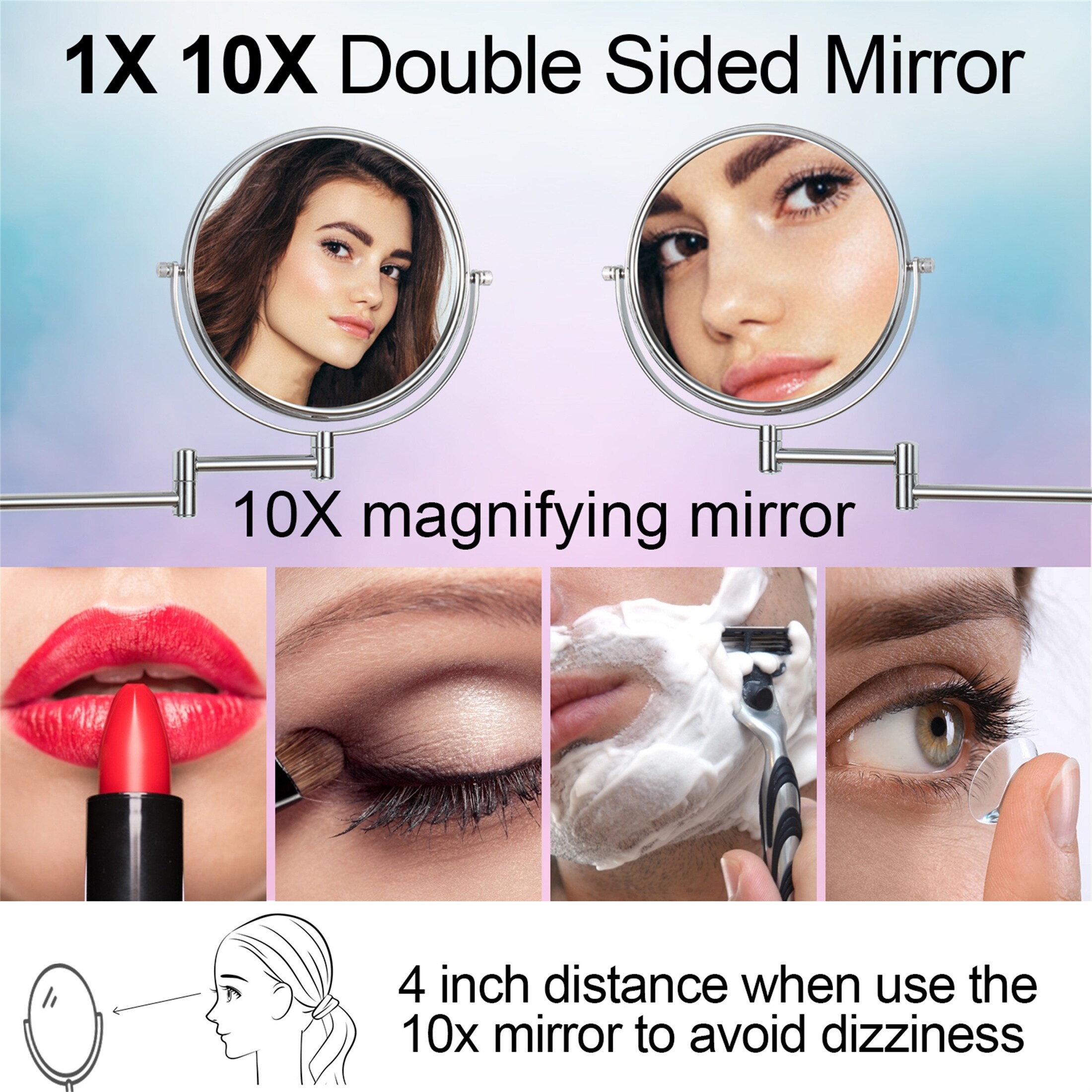 Makeup Mirror 10x Magnification Double Sided Swivel Mirror Wall Mount On Sale Bed Bath Beyond 35973503