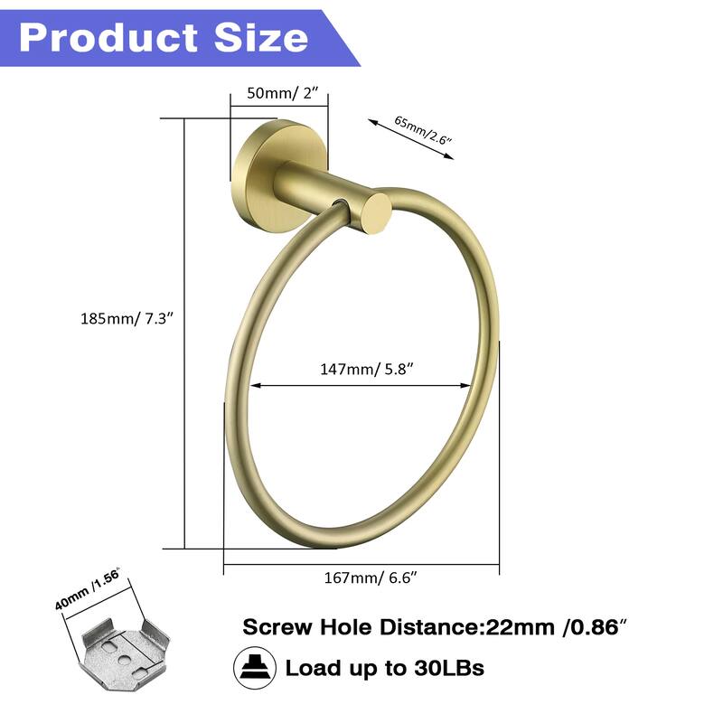 AITINKAN Bathroom Towel Ring Towel Holder Set of 2