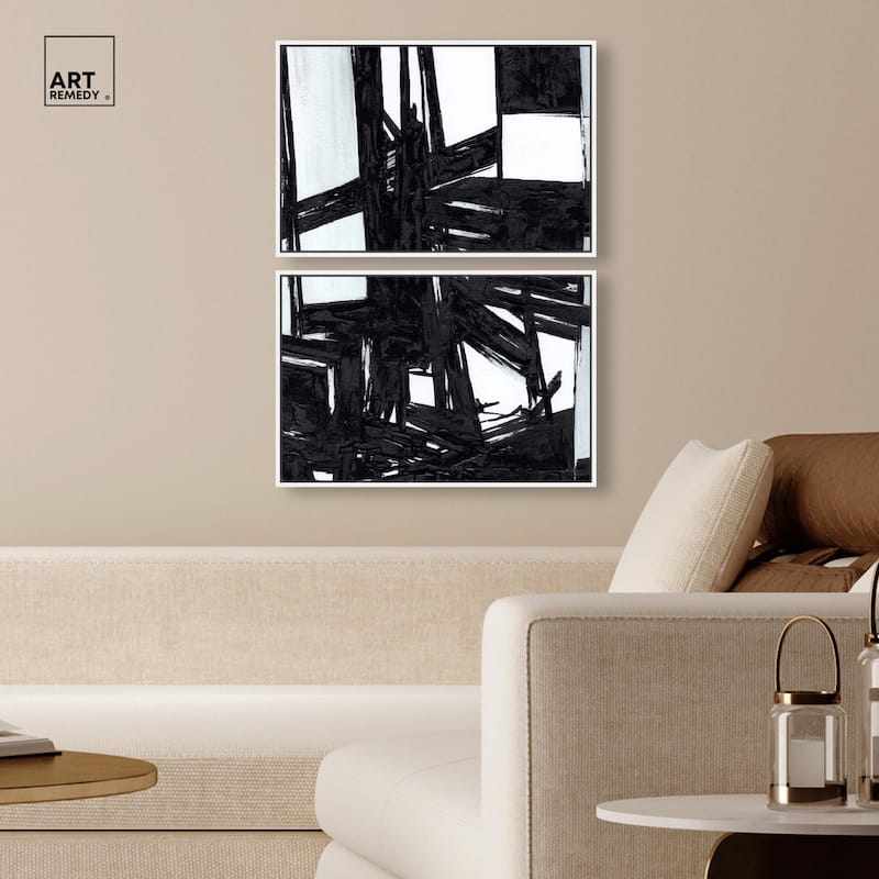 Monochrome Study Canvas Set of 2 by Art Remedy