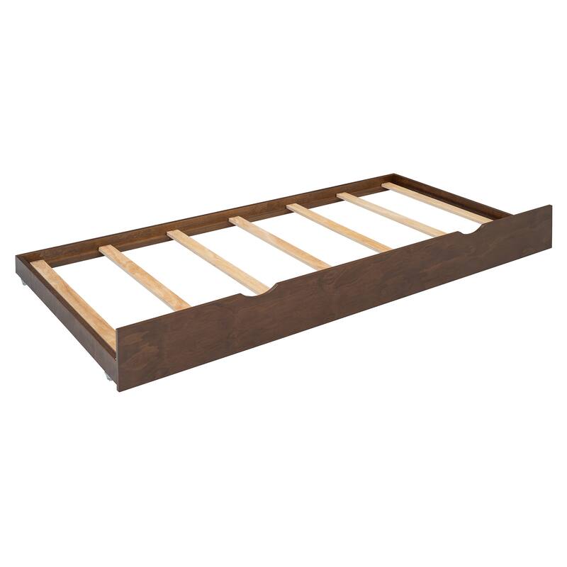 Queen Size Curved Wingback Platform Bed with 2 Drawers and Trundle Bed