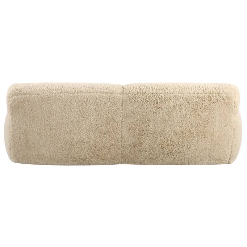 Uttermost Abide Rounded Sheepskin Sofa - 96"W x 31"H x 42"D 
