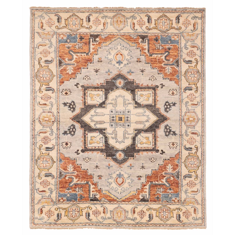 ECARPETGALLERY Hand-knotted Jules Serapi Light Grey Wool Rug - 8'0 x 9'11