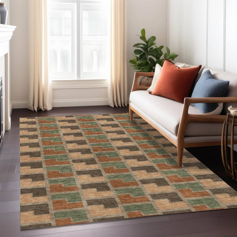Machine Washable Indoor/ Outdoor Contemporary Kaylee Chantille Rug