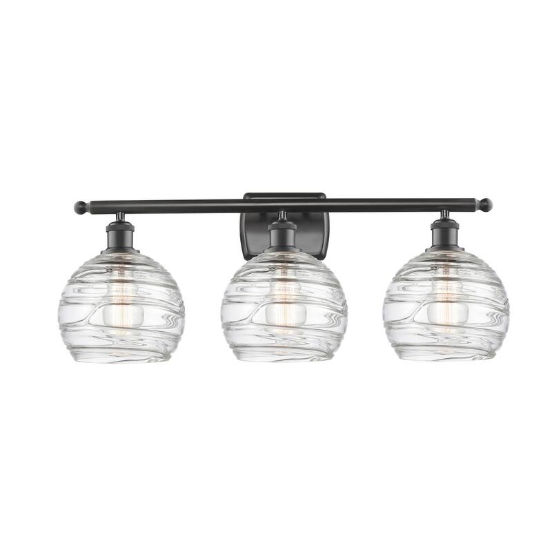 Innovations Lighting Deco Swirl 3 Light 26" Wide Bathroom Vanity Light - Oil Rubbed Bronze / Clear