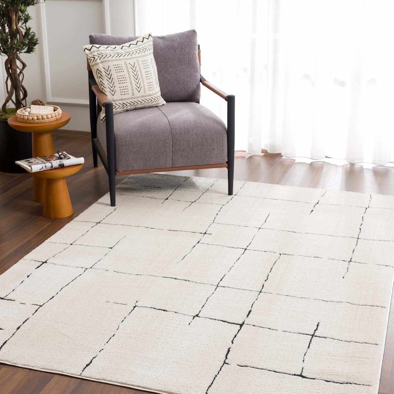 Hauteloom Koume Hallway, Kitchen Runner Rug - High Pile - Rose Cream - 2'8" x 7'3" - 8'10" x 12' - Rose Cream / Koume