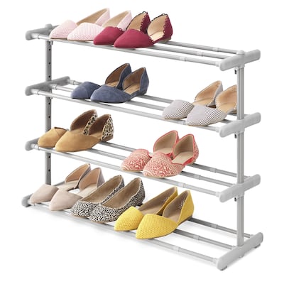 Whitmor 4 Tier Expandable Shoe Rack - Gray