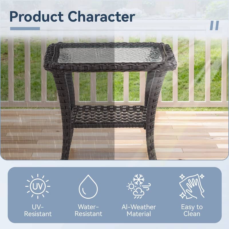 Gymojoy Outdoor Wicker Patio Furniture Loveseat Glider Set