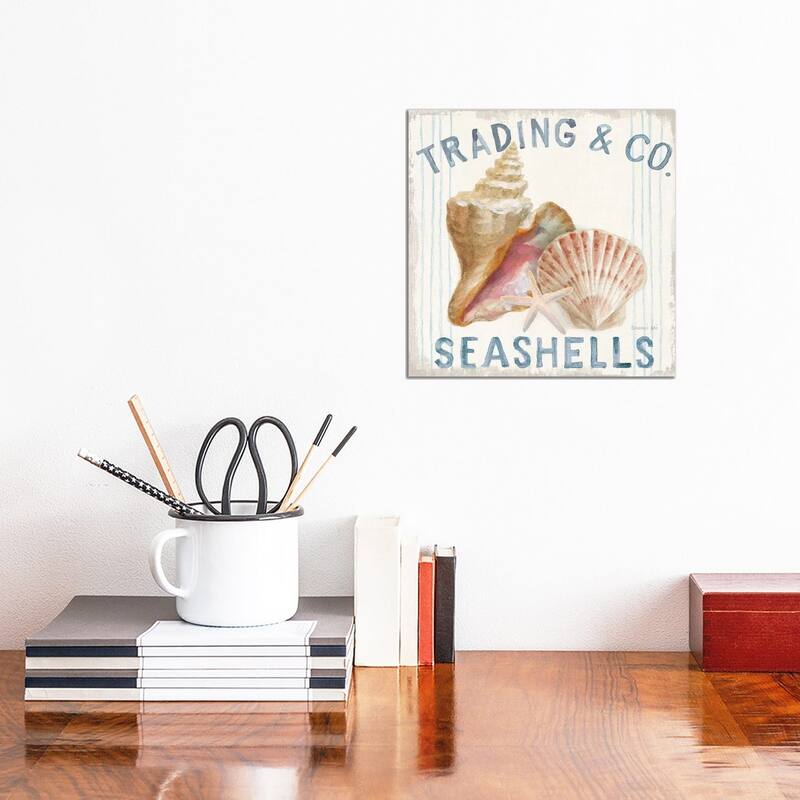 iCanvas "Floursack Nautical XIV Sq" by Danhui Nai Canvas Print - 12x12x1.5