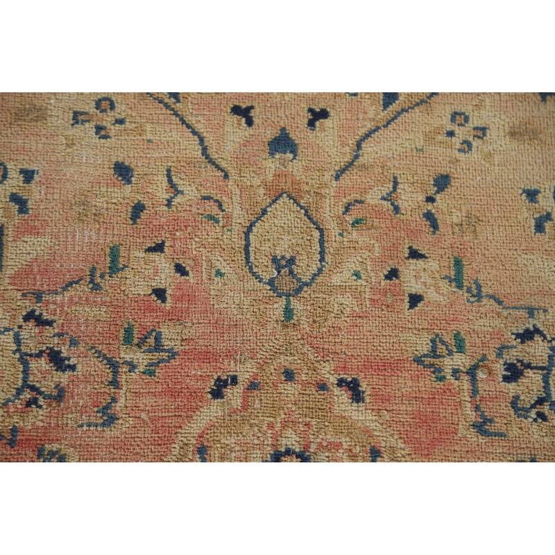 Hand Knotted Oriental 100% Wool Carpet Traditional Floral Pink Kashan Area Rug - 11' 11'' X 10' 1''