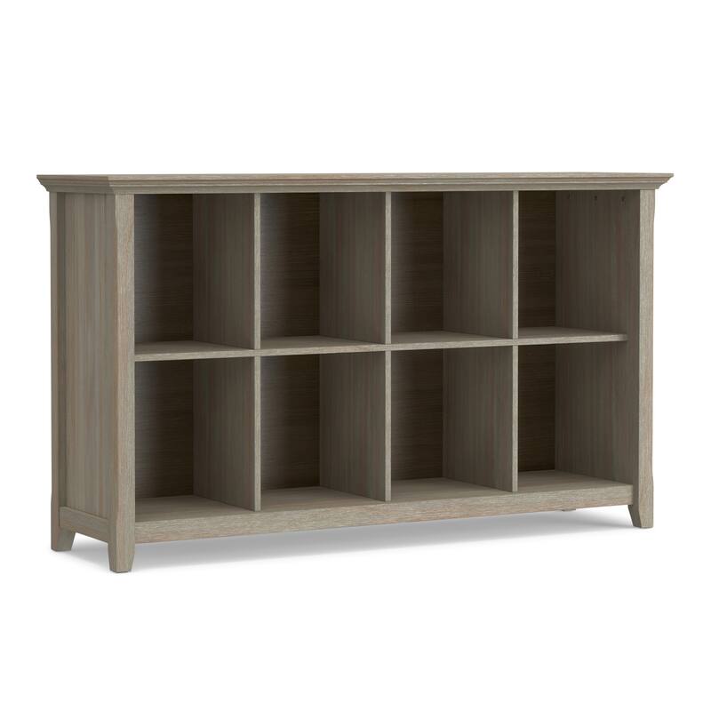 WYNDENHALL Normandy SOLID WOOD 57 inch Transitional 8 Cube Storage Sofa Table - 57"w x 15.75"d x 33"h