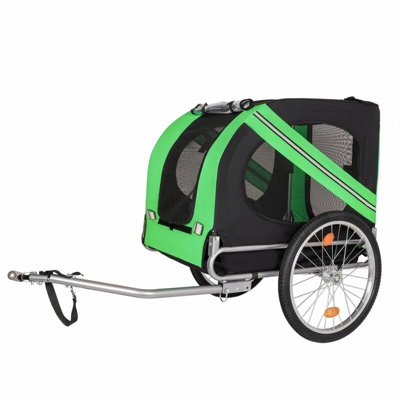 Large Folding Bike Trailer for Dogs, 100LB Capacity All-Terrain Pet Carrier for Cycling, Jogging, Camping & Outdoor Adventures