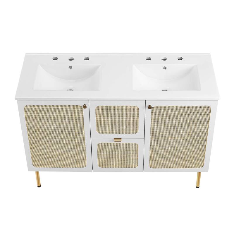 Chaucer 18"/24"/30"/36"/48"Single Basin/48" White Basin Bathroom Vanity