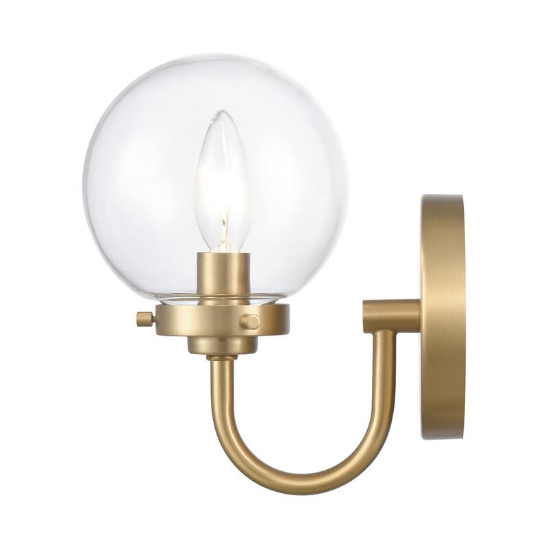 Elk Home Fairbanks Brushed Gold With Clear Shade 1 Light Sconce
