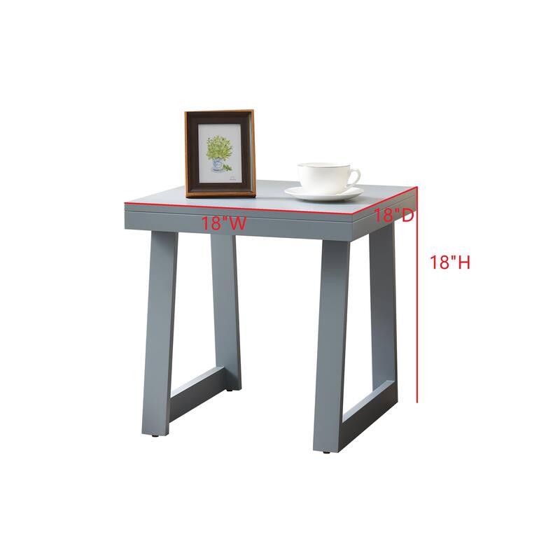 Charlie Modern Wood End Table with Open Storage Shelf - 18"L x 18"W x 18"H