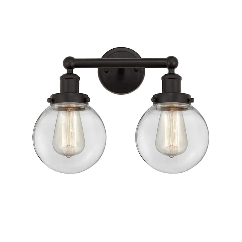 Innovations Lighting 616-2W-10-16 Beacon Vanity Beacon 2 Light 16" - Oil Rubbed Bronze / Clear