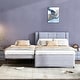 preview thumbnail 2 of 18, Upholstery platform bed with Headboard & Trundle, Pull Out Twin Platform Bed Underneath