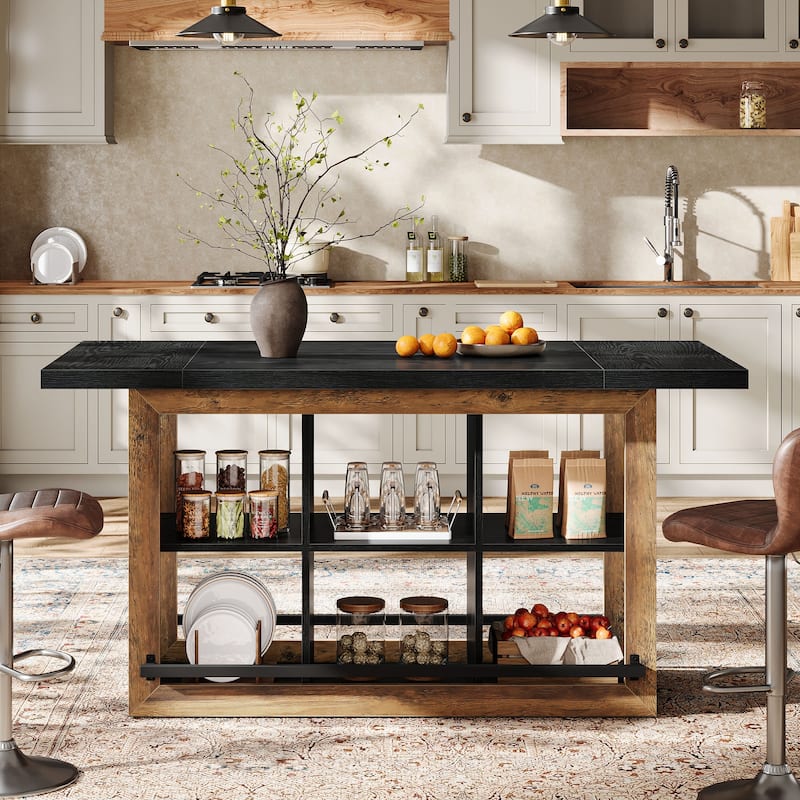 Kitchen Island with Storage, Counter Height Kitchen Island Table