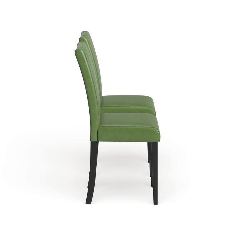 Roundhill Furniture Urban-Style Solid Wood Leatherette Small Padded Parson Chairs (Set of 2)