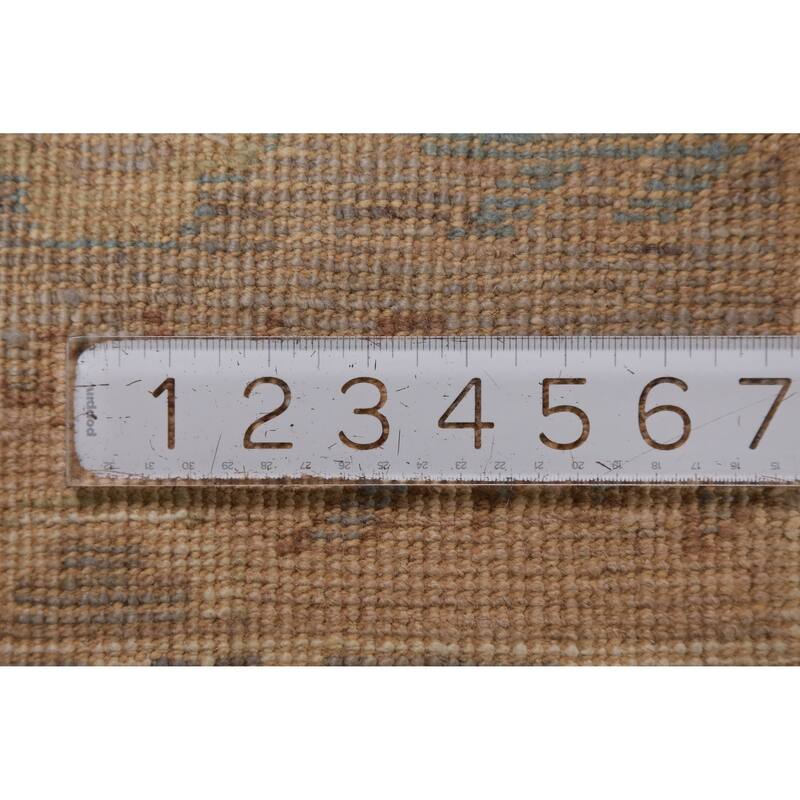 Hand Knotted Oriental 100% Wool Carpet Transitional All-Over Greys & Charcoal Oushak Area Rug - 12' 0'' X 9' 1''