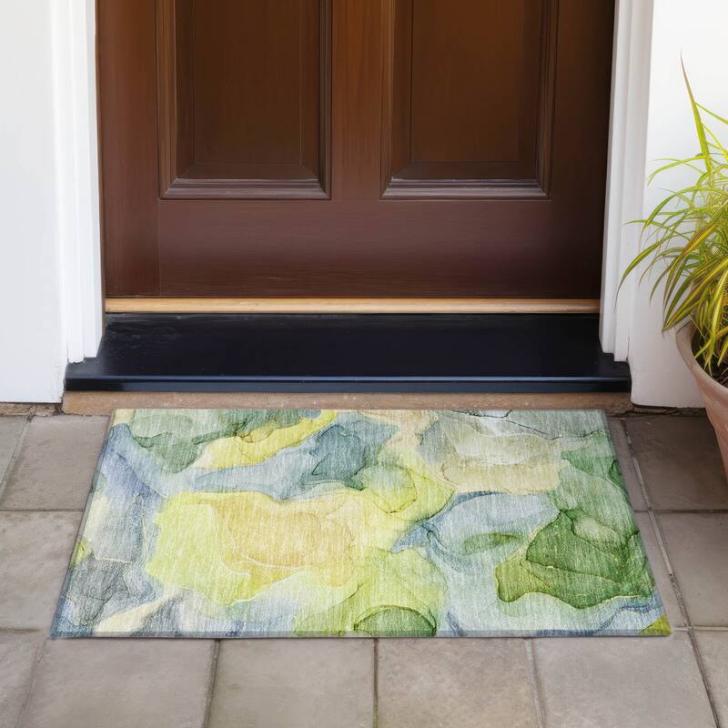 Pana Artistic Abstract Weather Resistant Blended Style Outdoor Rug