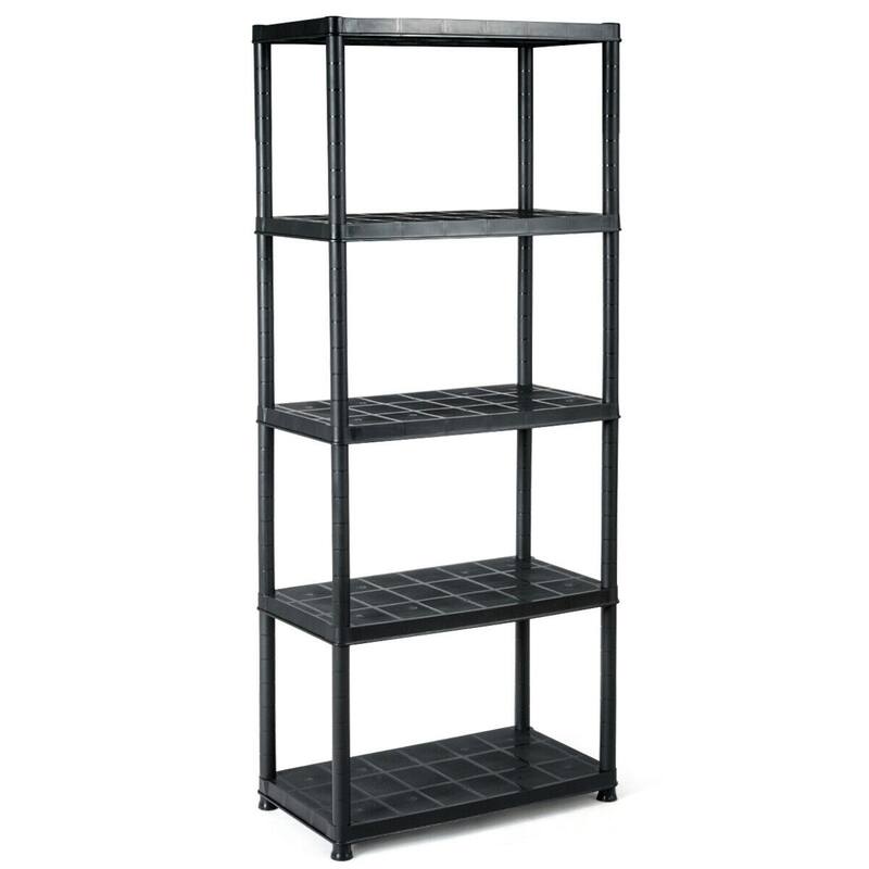 Multi-Tier Open Shelf Rack with Heavy Duty Load Capacity for Home - 33.5"L X 16"W X 73"H - Black