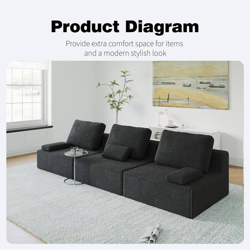 HOMYLIN Modular Floor Sofa, Foam Lounge Seat with Free Combination