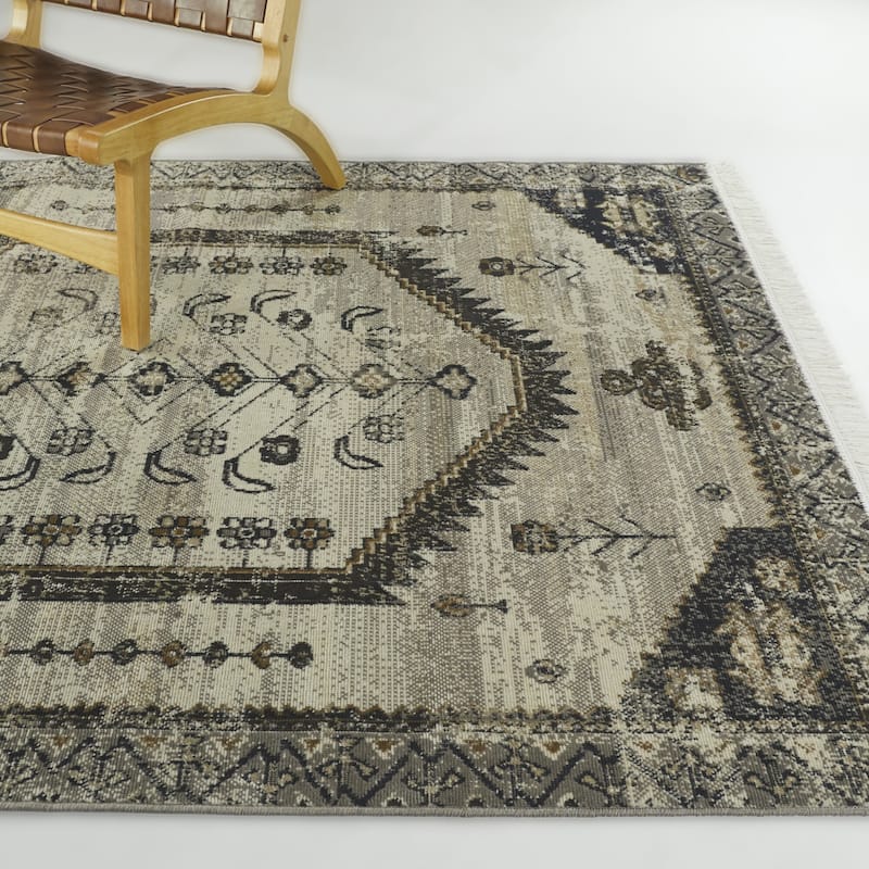 Calvert Vintage Oriental Recycled Area Rug - 7'10" x 10' - Taupe - Rectangle