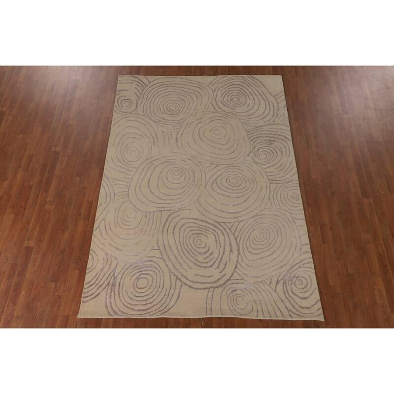 Gabbeh Oriental Area Rug Hand-Knotted Wool Carpet - 5'11" x 8'7"