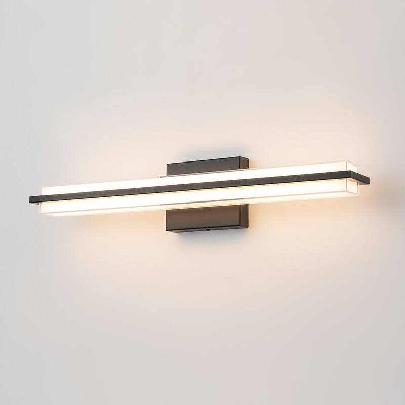 Contemporary Dimmable LED Rectangular Vanity Wall Sconce 24.6in