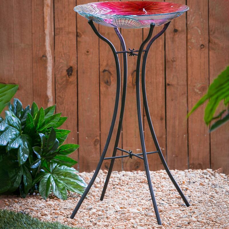 Metal Bird Bath Stand, Hourglass Shape