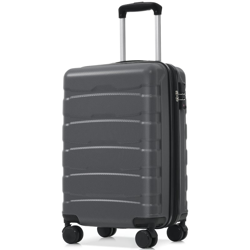 20 Inch Hardshell ABS Carry on Luggage, Durable Expandable Travel Suitcase with Spinner Wheels, TSA Lock - Gray