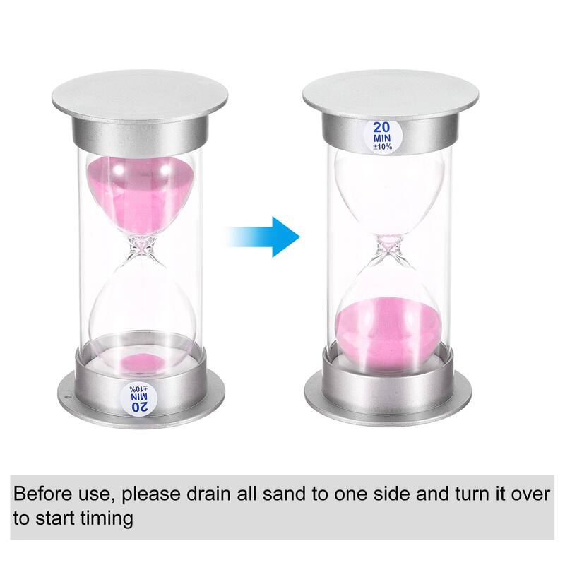 20 Minute Sand Timer, Sandy Clock Count Down Sand Glass, Pink Sands