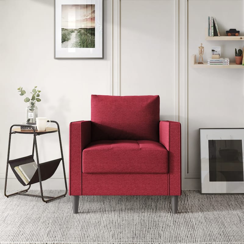 CraftPorch Contemporary Minimalist Linen Upholstered Arm Chair