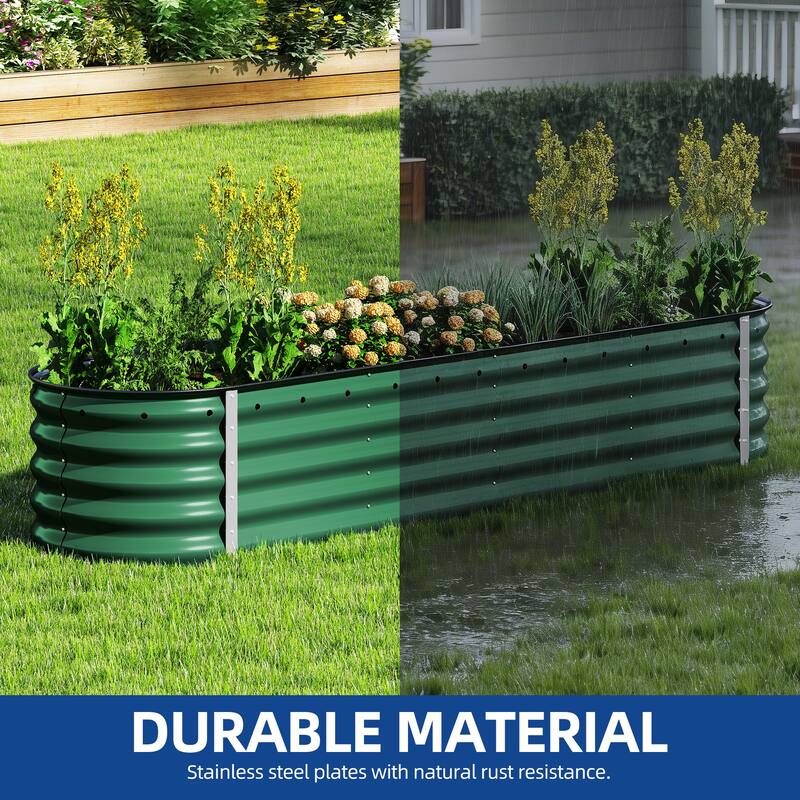 Moasis Oval Metal Outdoor Raised Garden Bed