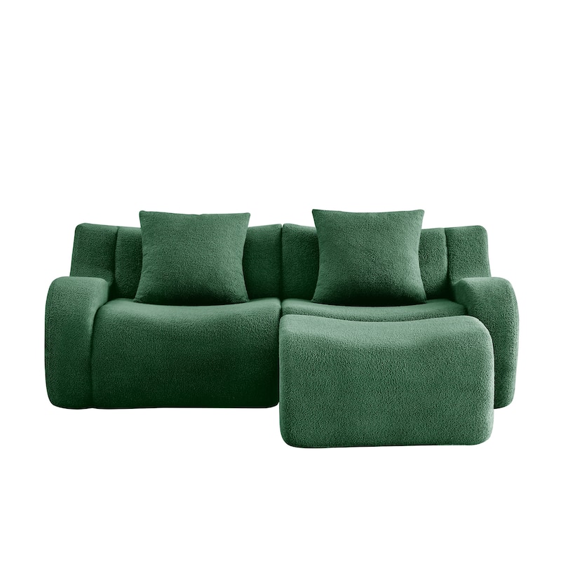 GDF Studio - Fairford L-Shaped 2-Seat Modular Sofa With Curved Armrests & Non-Slip Base