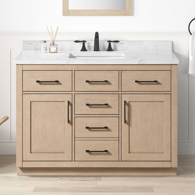 Ove Decors 15VVA-ALON48 Athea 48" Free Standing Single Basin Vanity - Sahara Birch