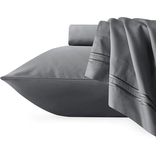 slide 2 of 54, CHUN YI Cotton Tencel Bedding Set Fitted Sheet Flat Sheet Pillowcases Grey - California King