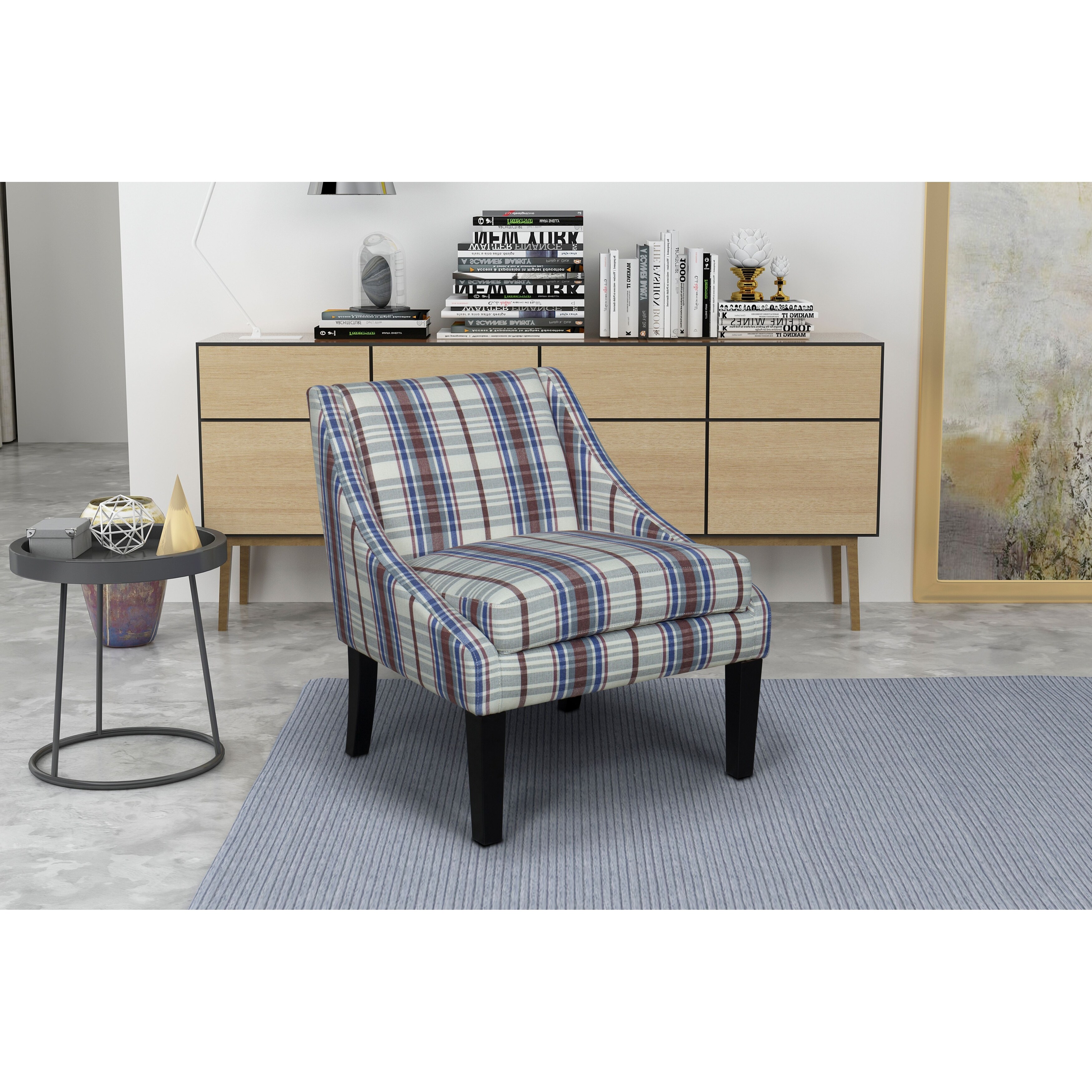 Shop Black Friday Deals On Sena Multi Color Fabric Swoop Accent Chair Overstock 31982507