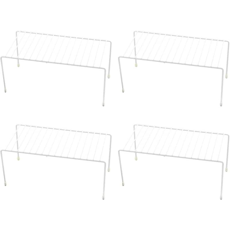 Ybm Home Wire Cabinet Helper Shelf Organizer, White 2553vc - 11"L x 5"W x 5"H - 4-Pack