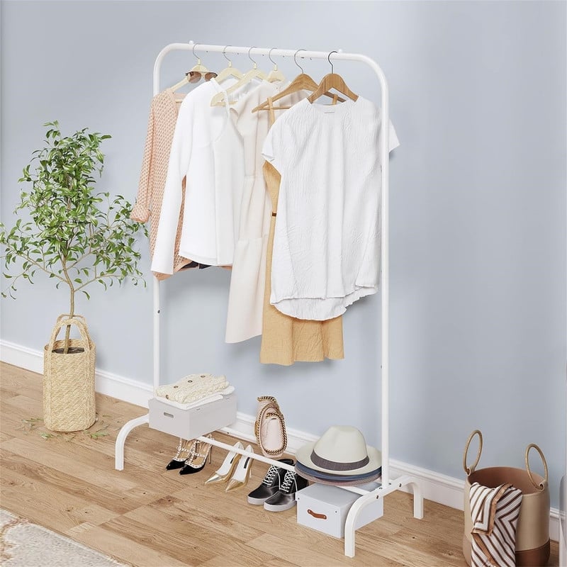 Garment Rack with Bottom - 15.74"D x 39.37"W x 61.33"H