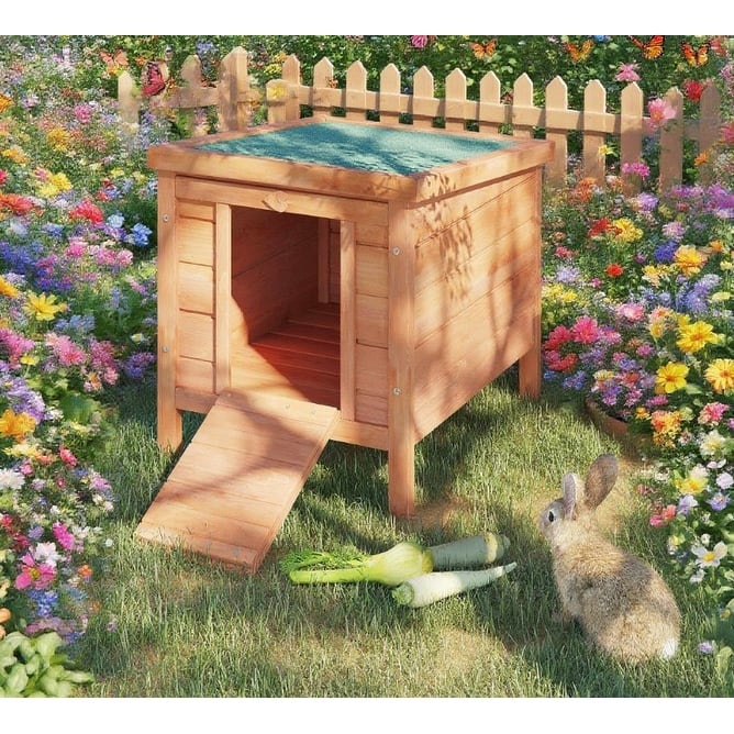 Wooden Multi-Animal Hutch for Rabbits, Guinea Pigs, Ducks, or Small Dogs