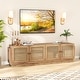 preview thumbnail 3 of 7, Farmhouse TV Stand for TVs up to 75 Inches with 2 Cabinets - 70" x 16" x 20"(L x W x H)