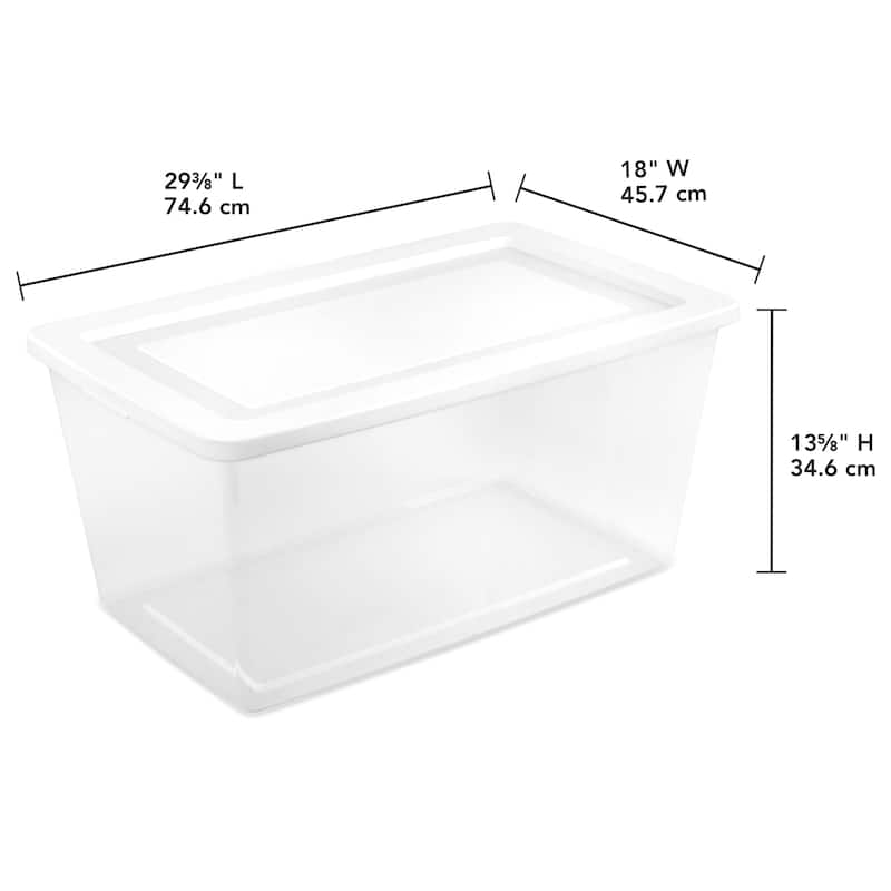 Sterilite 90 Qt Storage Box, Stackable Plastic Container, Home Organizer, 8 Pack - 4.87