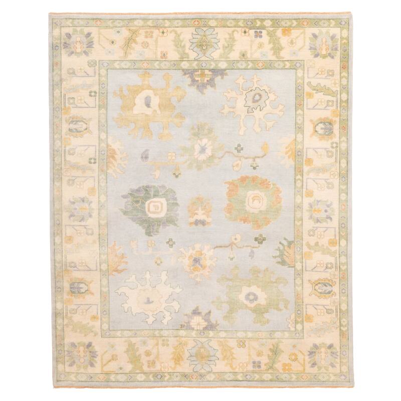 ECARPETGALLERY Hand-knotted Modern Oushak Light Blue Wool Rug - 8'3 x 10'0