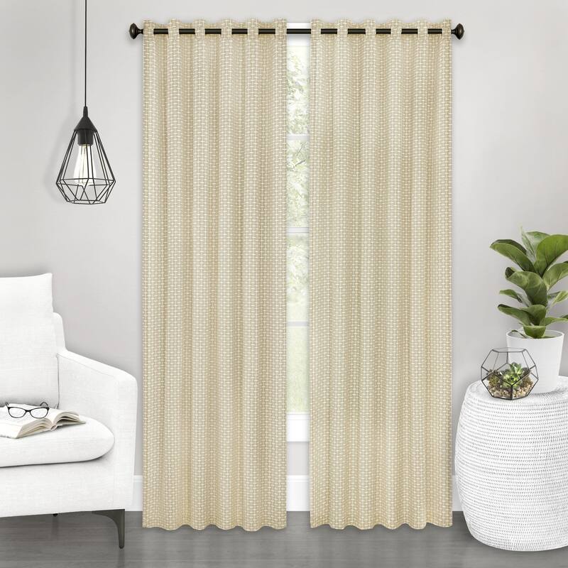Achim Bedford Front Tab Window Curtain Panel - 42" x 84" - Tan